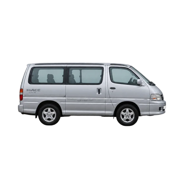 silver 2000 Toyota Hiace 2.4TD Emotion Executive side (facing right) view