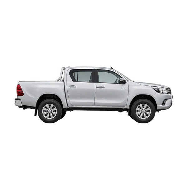 silver 2019 Toyota Hilux side (facing right) view