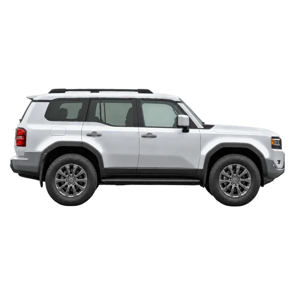 silver 2024 Toyota Land Cruiser Prado side (facing right) view