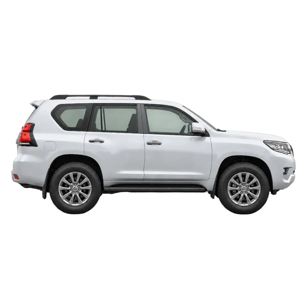 silver 2026 Toyota Land Cruiser Prado side (facing right) view