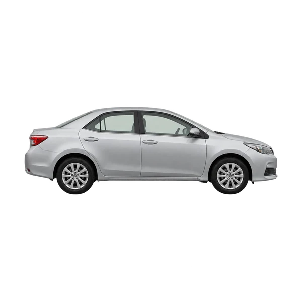 silver 2015 Toyota Sprinter side (facing right) view