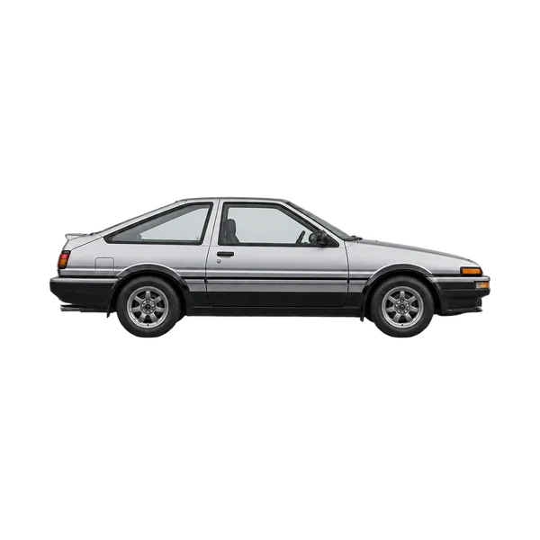 silver 2015 Toyota Sprinter Trueno side (facing right) view