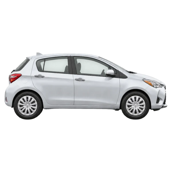 silver 2021 Toyota Yaris side (facing right) view