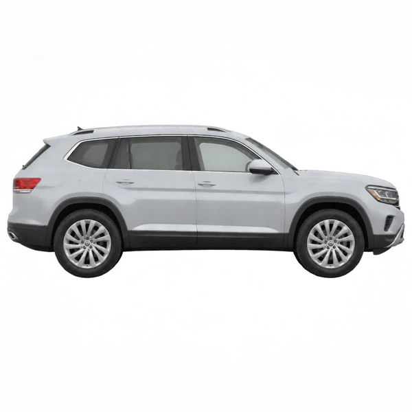 silver 2027 Volkswagen Atlas side (facing right) view