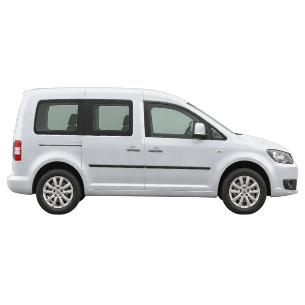 silver 2015 Volkswagen Caddy side (facing right) view