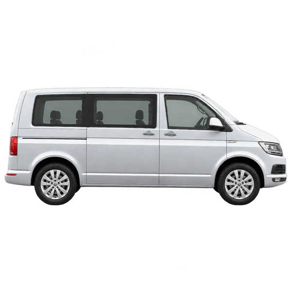 silver 2017 Volkswagen Caravelle side (facing right) view