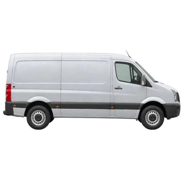 silver 2014 Volkswagen Crafter side (facing right) view