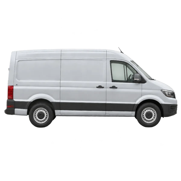 silver 2017 Volkswagen Crafter side (facing right) view