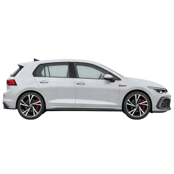 silver 2022 Volkswagen Golf GTI side (facing right) view