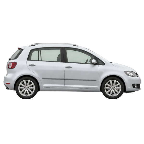 silver 2014 Volkswagen Golf Plus side (facing right) view