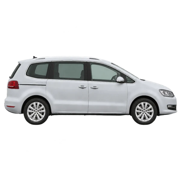 silver 2016 Volkswagen Sharan side (facing right) view