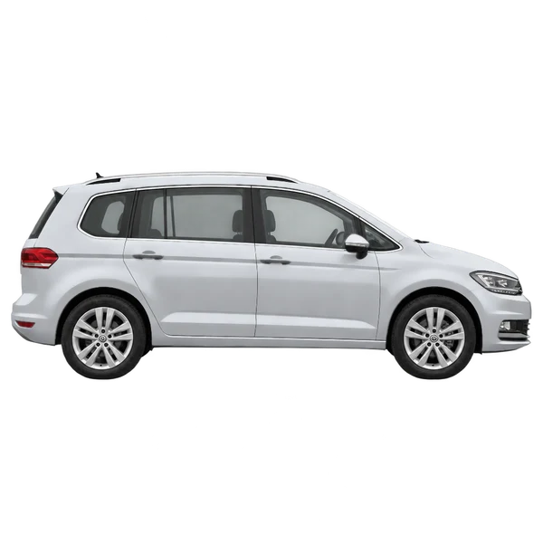silver 2018 Volkswagen Touran side (facing right) view