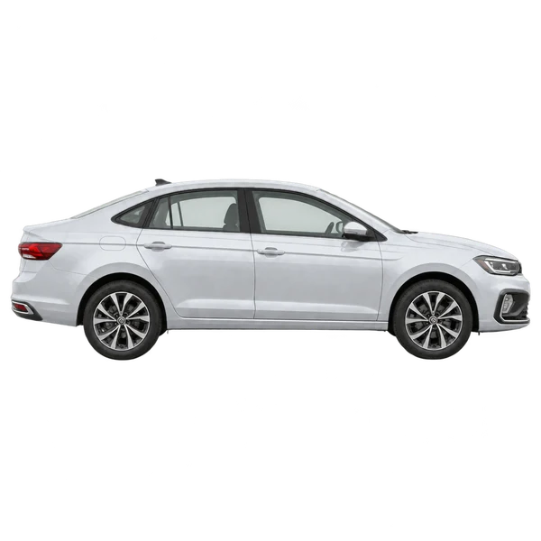 silver 2024 Volkswagen Virtus side (facing right) view