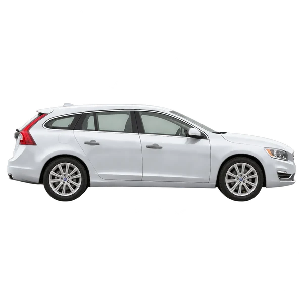 silver 2015 Volvo V60 side (facing right) view