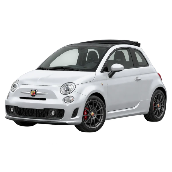 Abarth 500 C 2010 prata, vista dianteira em três quartos (voltada para a esquerda)