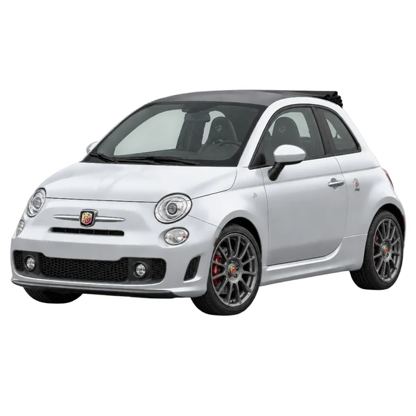 Abarth 500 C 2014 prata, vista dianteira em três quartos (voltada para a esquerda)
