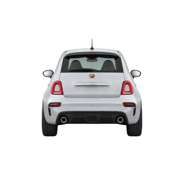 2024 Abarth 500 in Silber, Ansicht: Heck