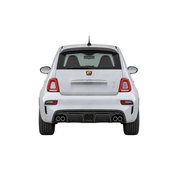 Abarth 595 2024 باللون فضي، منظر من الخلف