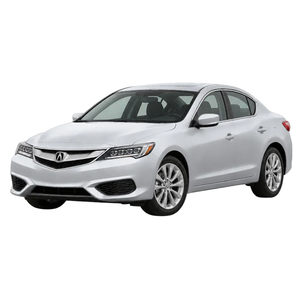 Acura ILX 2018 باللون فضي، منظر منظر أمامي بزاوية ثلاثة أرباع (متجه لليسار)