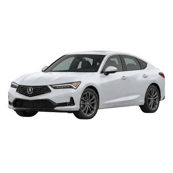 Acura Integra 2023 en plateado, vista frontal tres cuartos (hacia la izquierda)