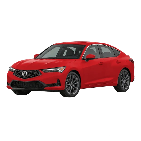 2025 Acura Integra in rot, Ansicht: Dreiviertelansicht vorne (nach links gerichtet)