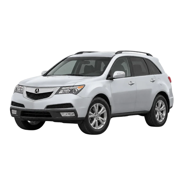 silver 2010 Acura MDX front three-quarter (facing left) view