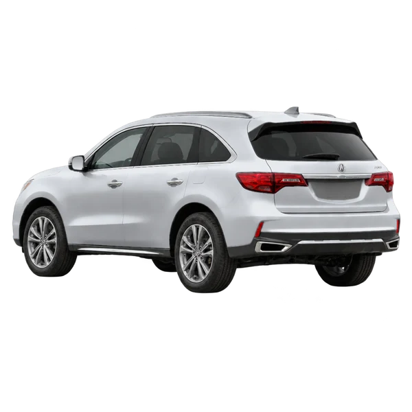 2021 Acura MDX in Silber, Ansicht: Dreiviertelansicht von hinten (nach links gerichtet)