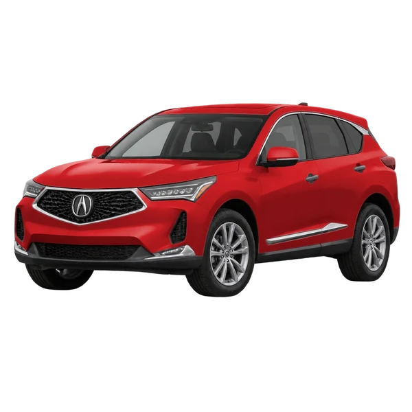 2027 Acura RDX in rot, Ansicht: Dreiviertelansicht vorne (nach links gerichtet)