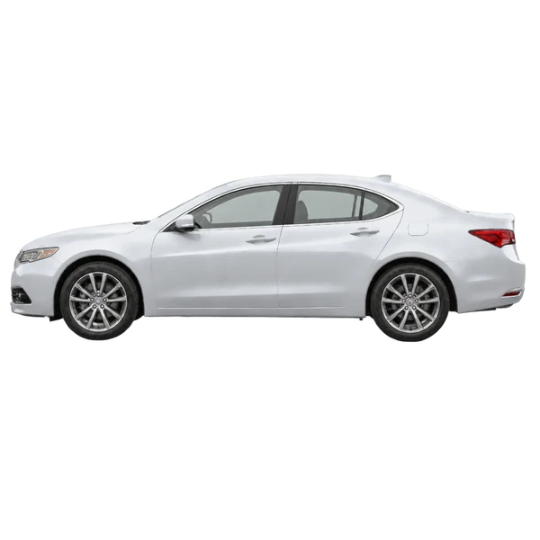 Acura TLX 2016 en plateado, vista lateral (mirando a la izquierda)