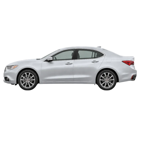 シルバーの2018 Acura TLX(側面(左向き)ビュー)
