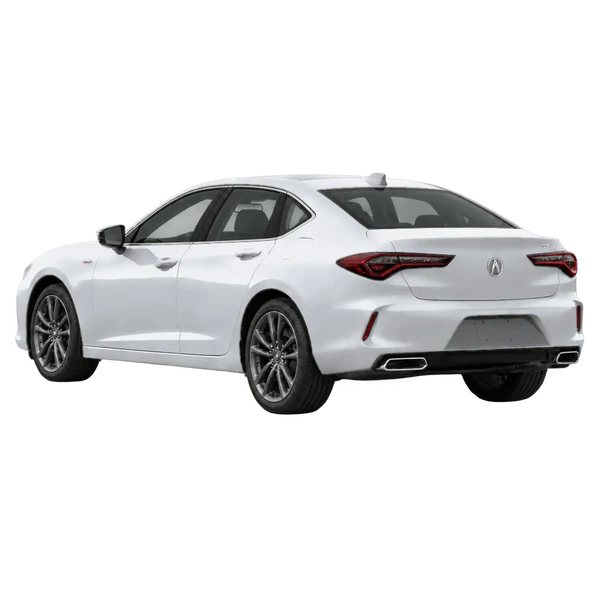シルバーの2021 Acura TLX(リア斜め(左向き)ビュー)