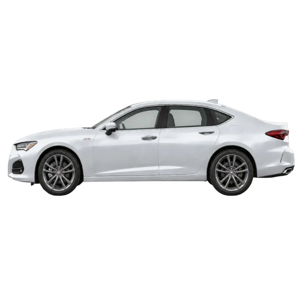 シルバーの2021 Acura TLX(側面(左向き)ビュー)