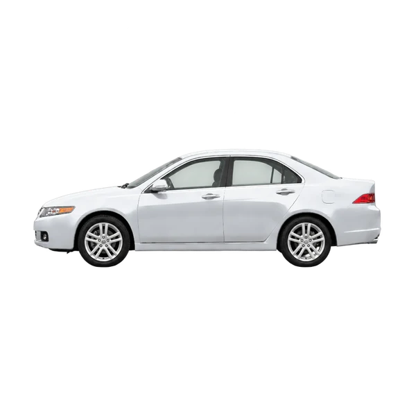 Acura TSX 2007 باللون فضي، منظر جانبي (متجه إلى اليسار)