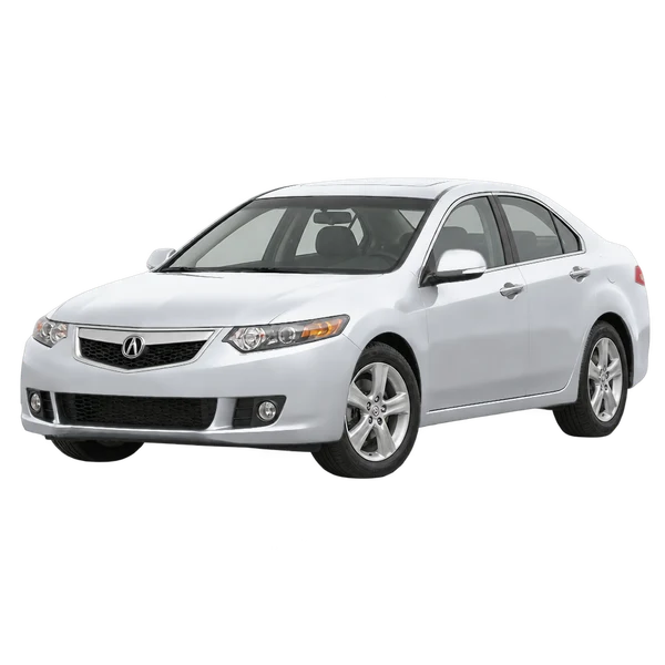 Acura TSX 2014 باللون فضي، منظر منظر أمامي بزاوية ثلاثة أرباع (متجه لليسار)