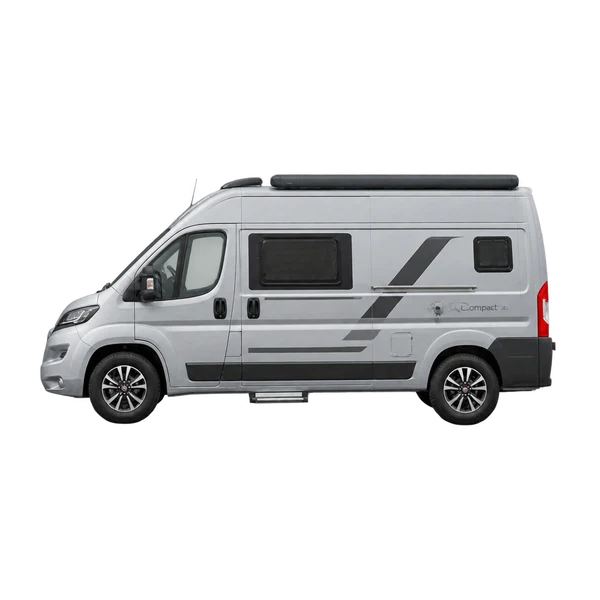 Adria Compact SC 2022 prata, vista lateral (voltada para a esquerda)