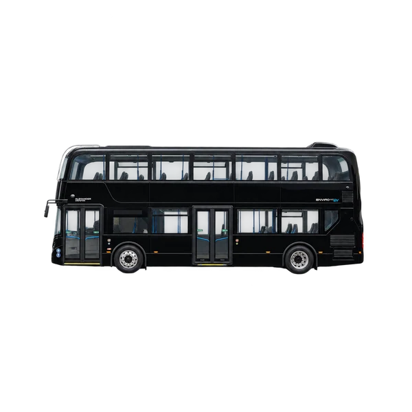 Alexander Dennis Enviro 2024 en negro, vista lateral (mirando a la izquierda)