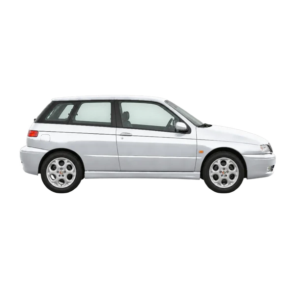 Alfa Romeo 145 1998 prata, vista lateral (voltada para a direita)