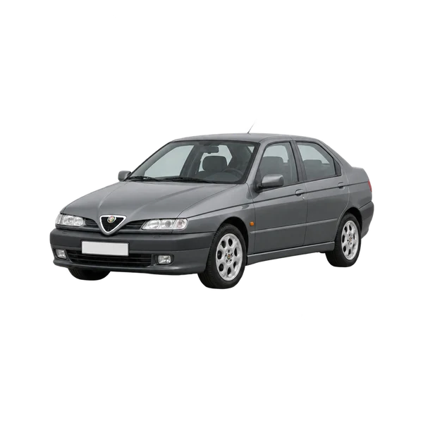 Alfa Romeo 146 1995 gris, vue trois-quarts avant (orienté vers la gauche)