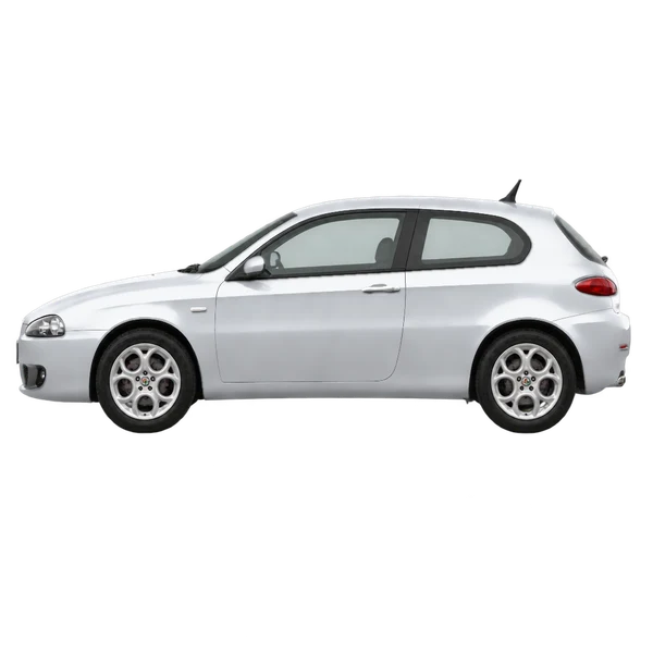 Alfa Romeo 147 2007 prata, vista lateral (voltada para a esquerda)