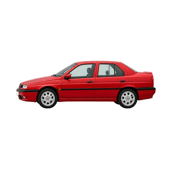 Alfa Romeo 155 1995 vermelho, vista lateral (voltada para a esquerda)