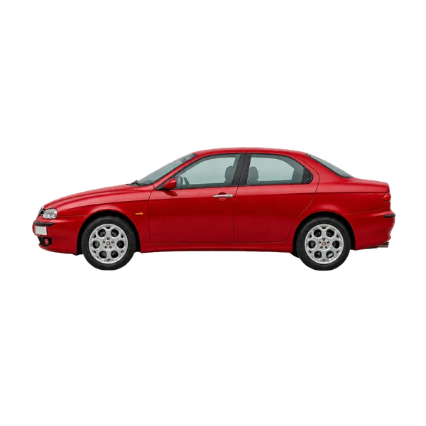 Alfa Romeo 156 1997 rouge, vue côté (vers la gauche)