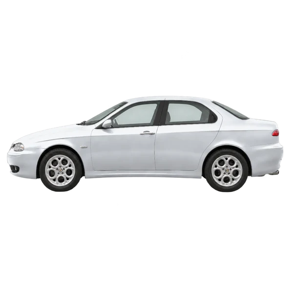 1999 Alfa Romeo 156 in Silber, Ansicht: Seite (nach links gerichtet)