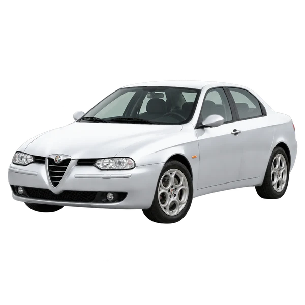 Alfa Romeo 156 2004 argent, vue trois-quarts avant (orienté vers la gauche)