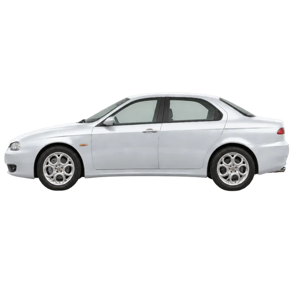 Alfa Romeo 156 2005 argent, vue côté (vers la gauche)