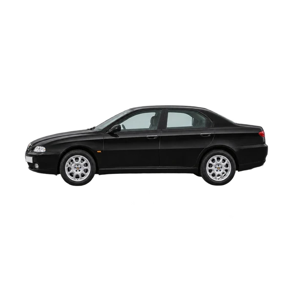 Alfa Romeo 166 1998 en negro, vista lateral (mirando a la izquierda)