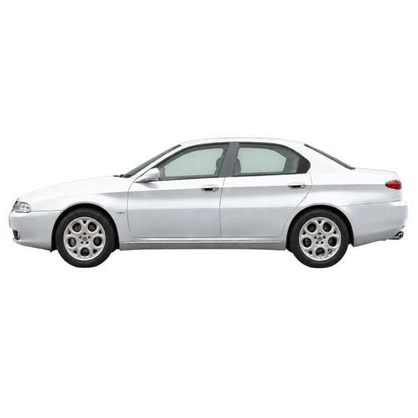 Alfa Romeo 166 2000 prata, vista lateral (voltada para a esquerda)