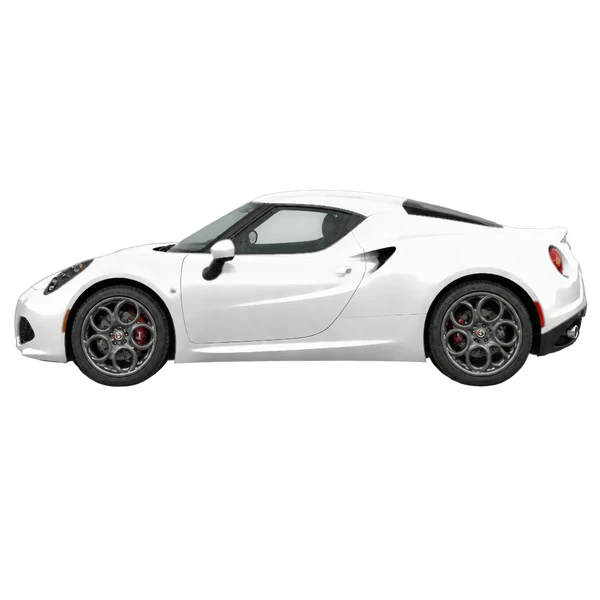 2016 Alfa Romeo 4C in weiß, Ansicht: Seite (nach links gerichtet)