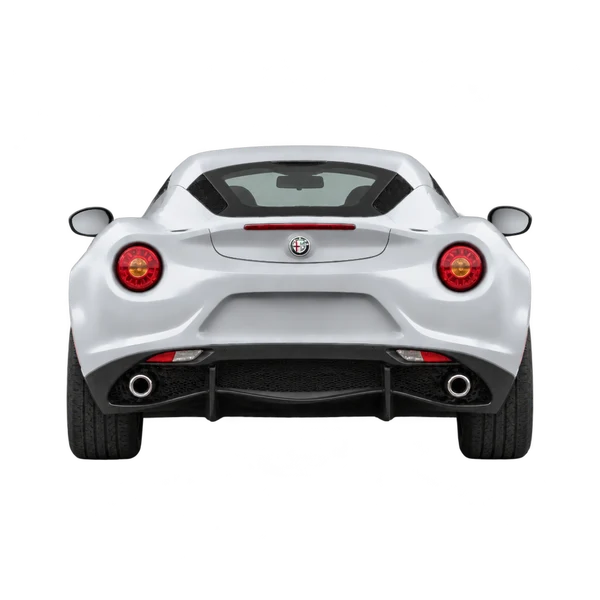 Alfa Romeo 4C 2017 باللون فضي، منظر من الخلف