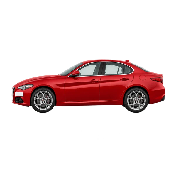 2016 Alfa Romeo Giulia in rot, Ansicht: Seite (nach links gerichtet)