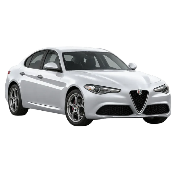 2017 Alfa Romeo Giulia in Silber, Ansicht: Dreiviertelansicht vorne (nach links gerichtet)